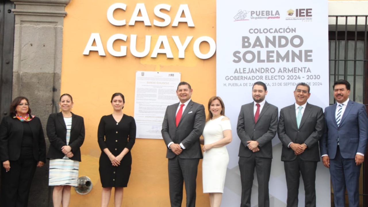 Colocan bando solemne para informar nombramiento de Armenta como gobernador electo