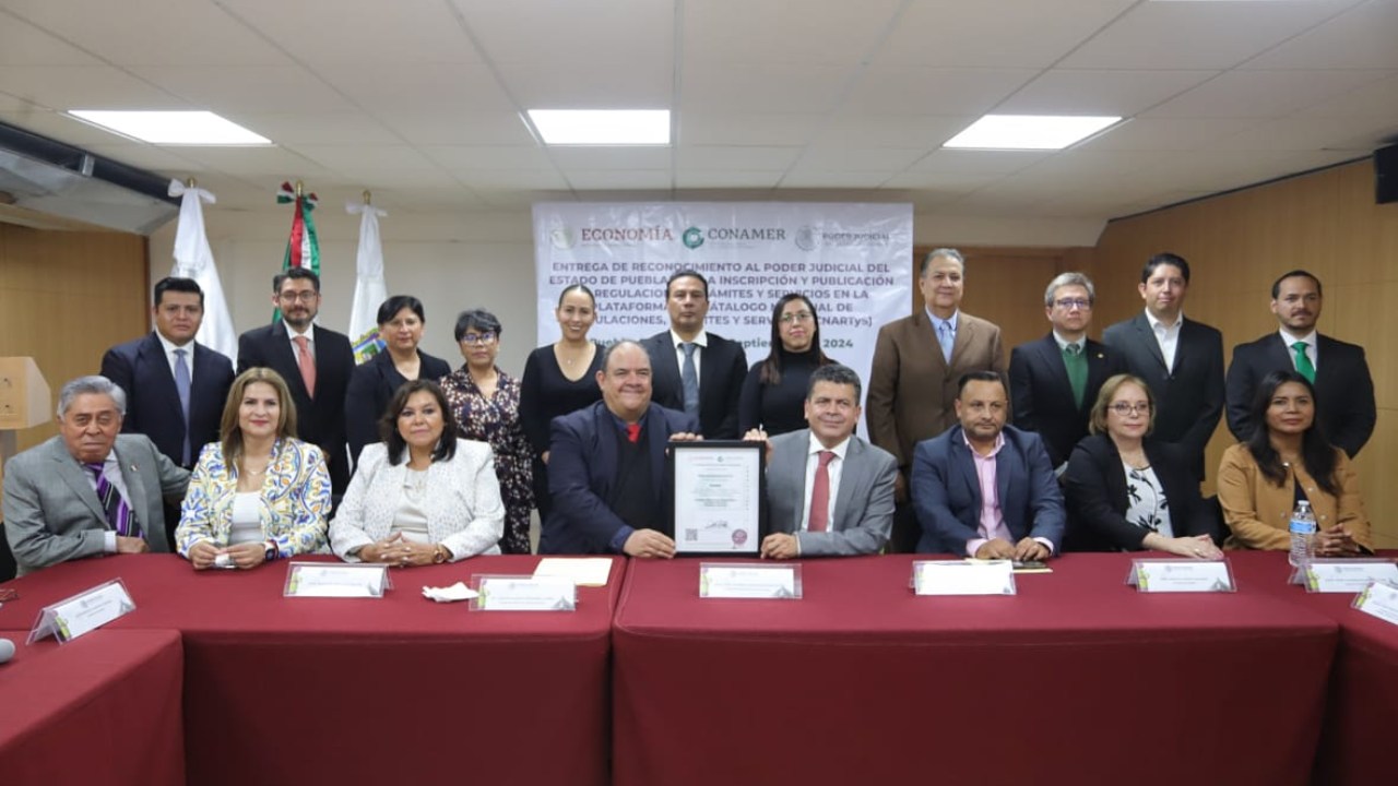 Reconocen al Poder Judicial de Puebla por mejorar trámites y servicios