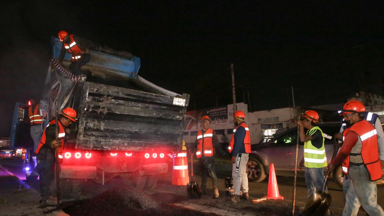 Puebla capital supervisa el Programa Emergente de Bacheo