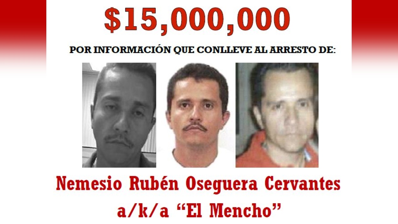 Sube EU recompensa para atrapar a “El Mencho”