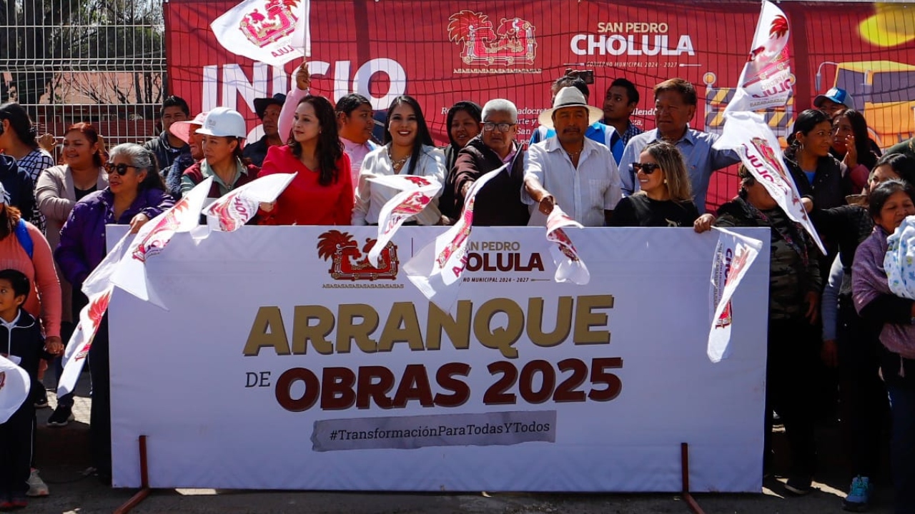 Gobierno de Cholula da banderazo de inicio a dos obras