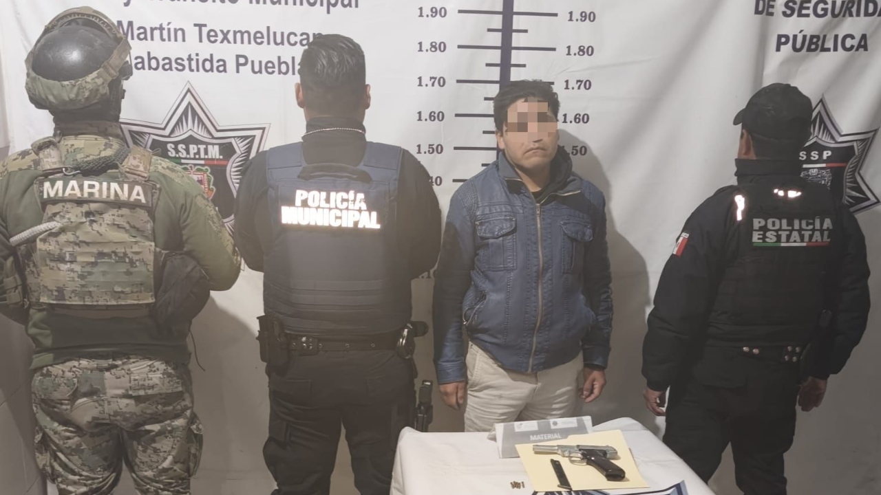 En Texmelucan, atrapan detiene a sujeto con arma de fuego