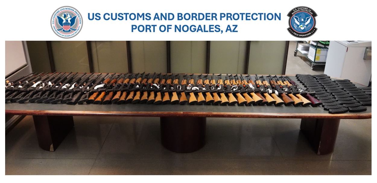 Decomisan 42 Rifles AK-47 en la Frontera de Nogales, Arizona