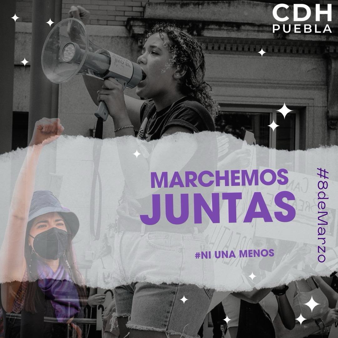 La CDH Puebla participará como observadora en las marchas del 8m