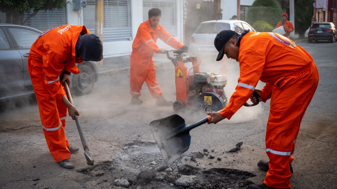 Pepe Chedraui supervisa trabajos de bacheo nocturno