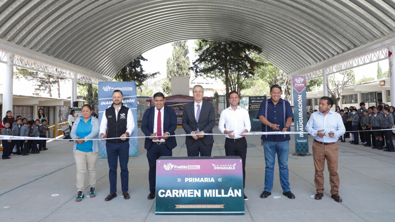 Inaugura Chedraui techado escolar en la Primaria Carmen Millán