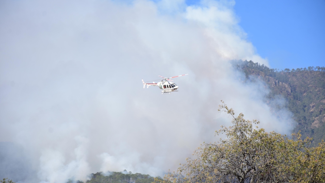 Incendio forestal cubre al municipio de Libres de humo