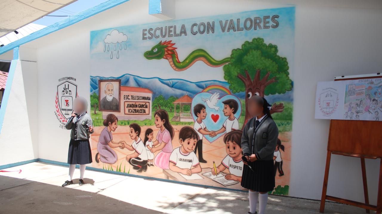 Impulsan valores en espacios educativos con obras de “Pinta tu Escuela”.