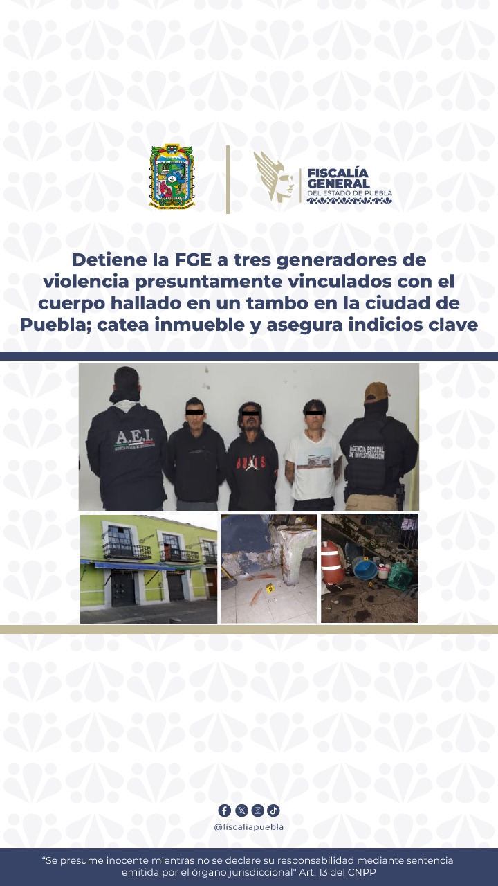 Tres detenidos por implicaciones con el cuerpo abandonado cerca del Mercado 5 de Mayo y narcomenudeo