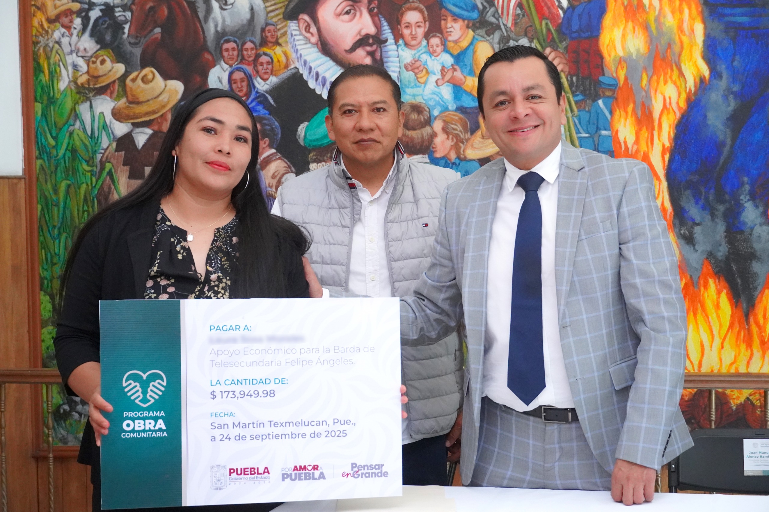 Texmelucan recibe inversión de más de 1 millón de pesos para 8 obras comunitarias
