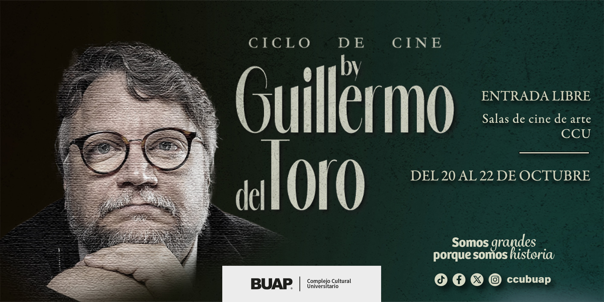 CCU BUAP presenta ciclo de cine dedicado a Guillermo del Toro antes del estreno de Frankenstein