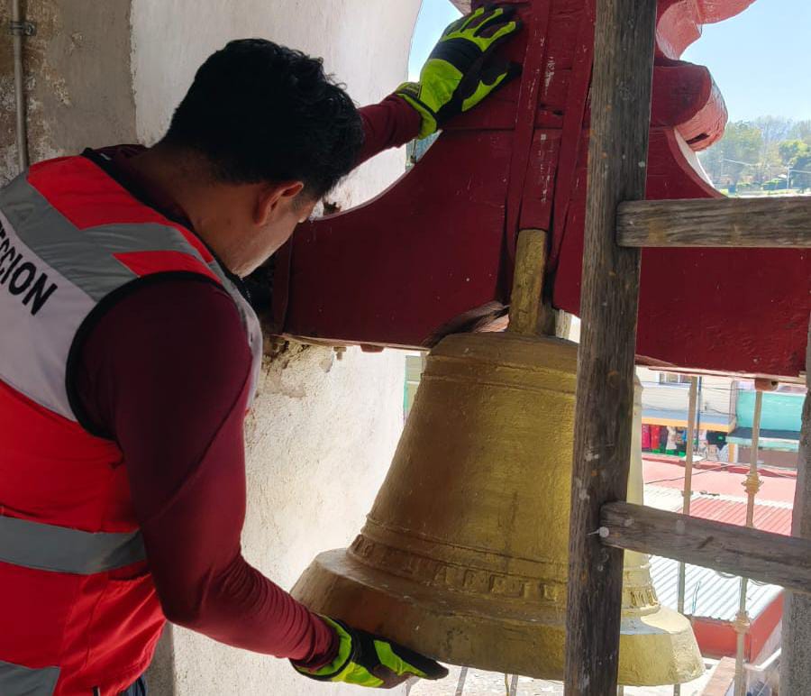 Ayuntamiento de San Pedro Cholula realiza supervisión para el Concierto de Campanas del Vaniloquio 2025