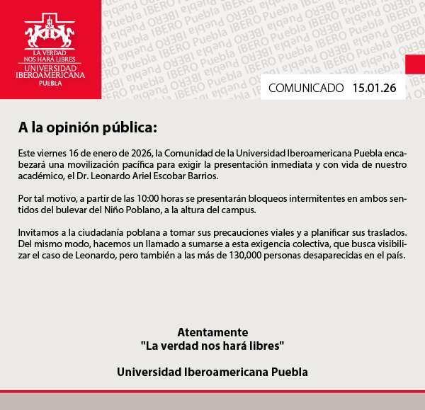 Universidad Ibero convoca a movilización por académico desaparecido