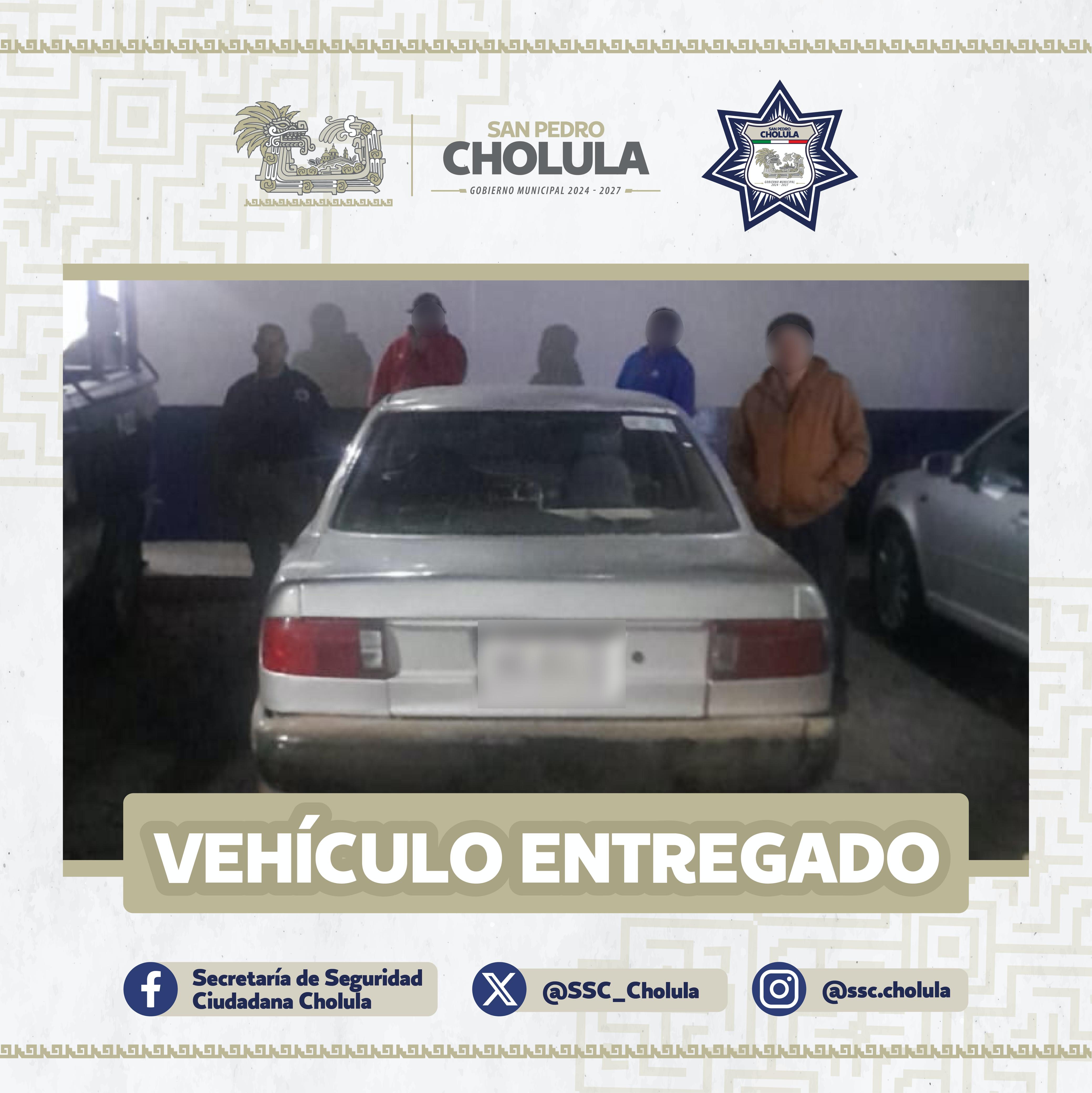 Recuperan vehículo con reporte de robo en San Matías Cocoyotla durante operativo de vigilancia