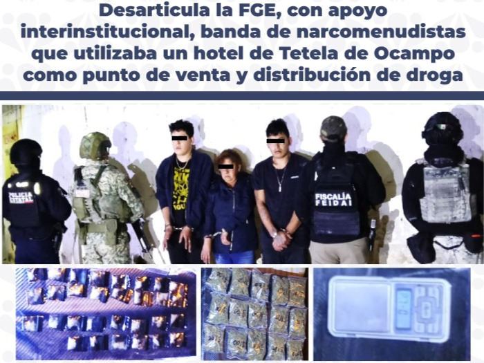 Cae \"Emma N.\" y su banda: desmantelan centro de distribución de droga en hotel de Tetela de Ocampo