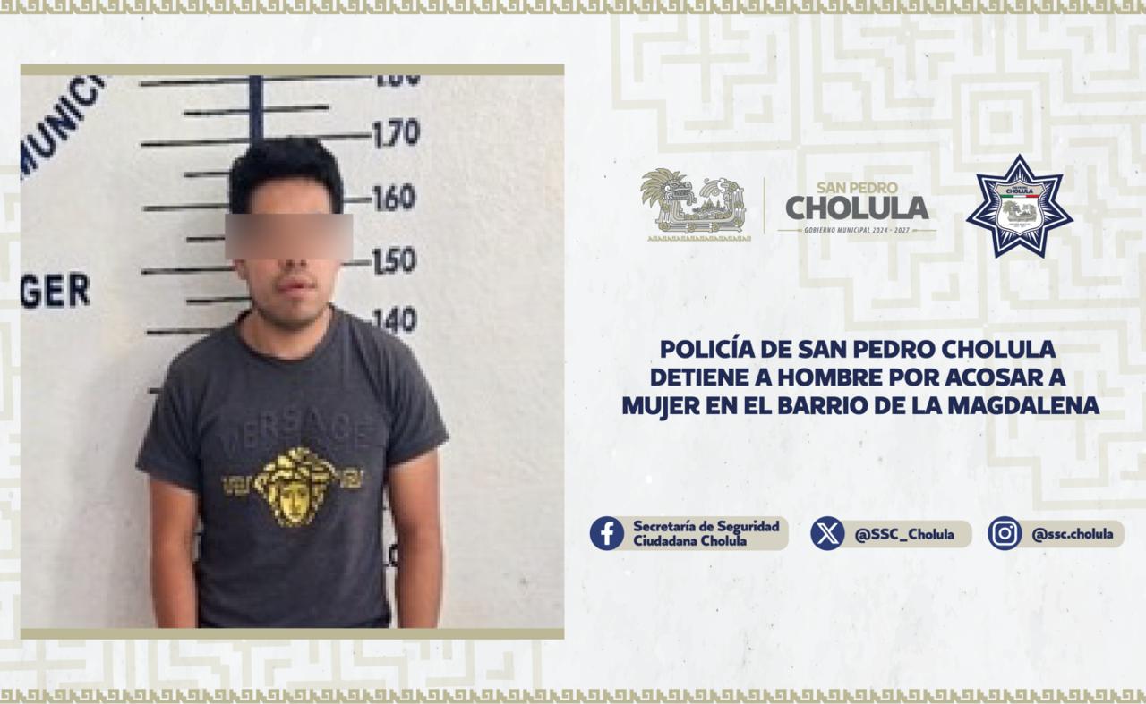 Detienen a hombre por presunto abuso sexual en San Pedro Cholula