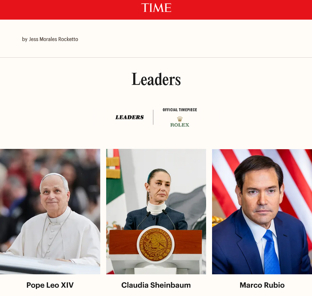 Sheinbaum figura en el TIME 100 de 2026 como una de las personas más influyentes del mundo